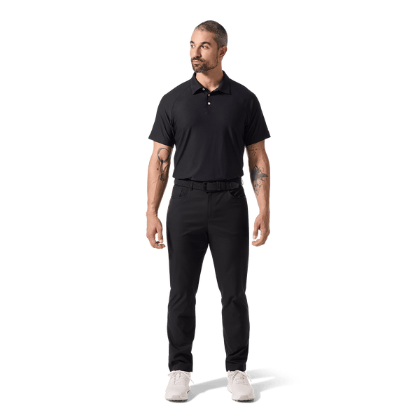 Men's Black NOBULL All Fore It Polo Shirt Front Full Body Angle.