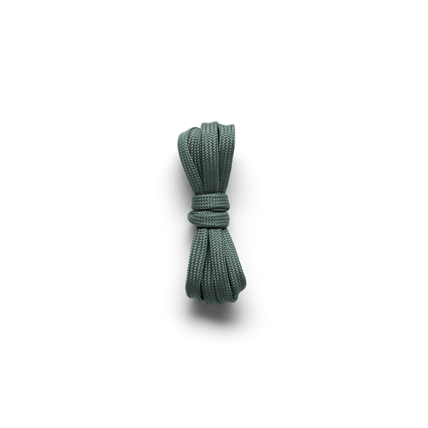 Silver Pine Shoelaces Tied in a Knot.