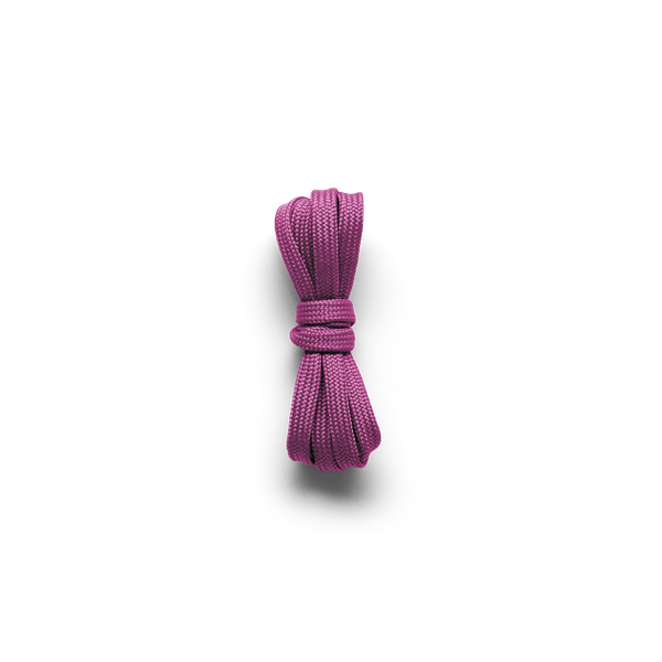 Vivid Fuchsia Shoelaces Tied in a Knot.