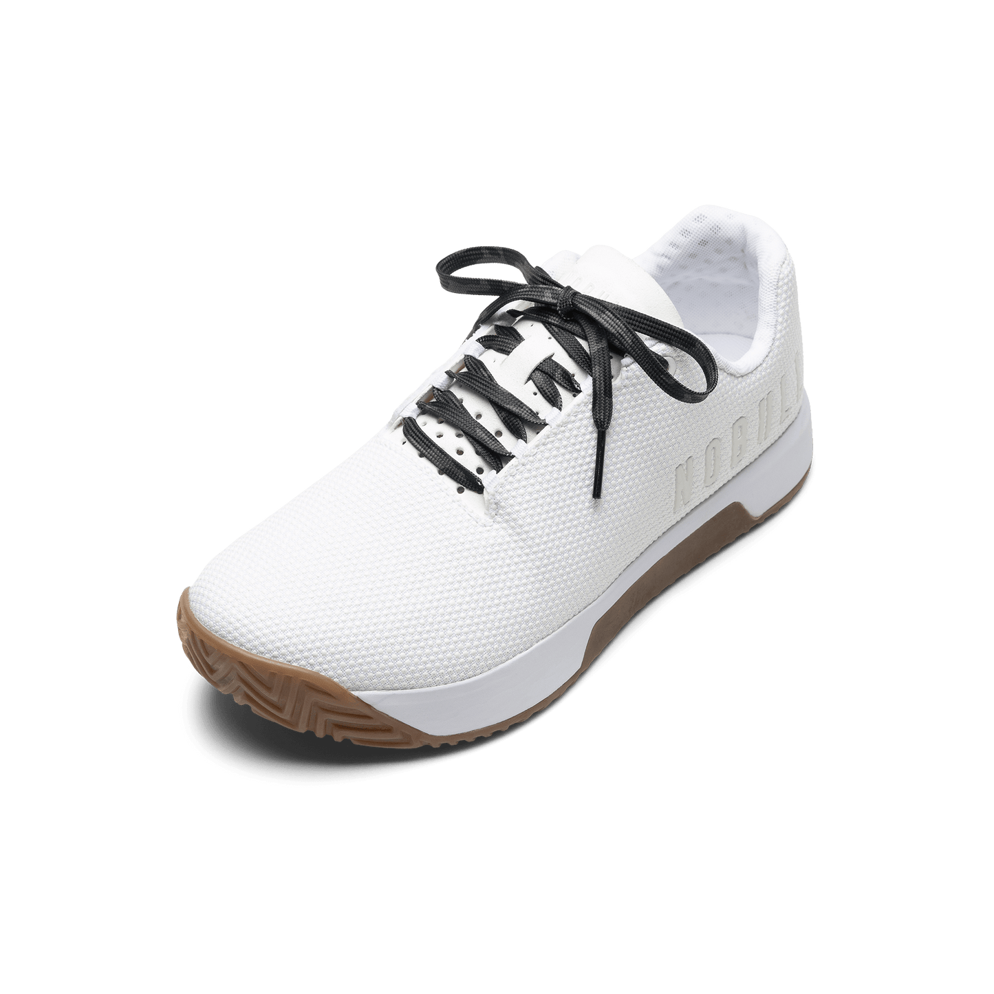 White Outwork Edge Shoe with Black Camo Laces.