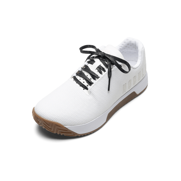 White Outwork Edge Shoe with Black Camo Laces.