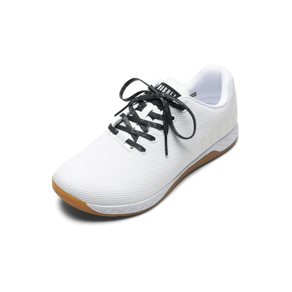White Outwork Shoe with Black Camo Laces.