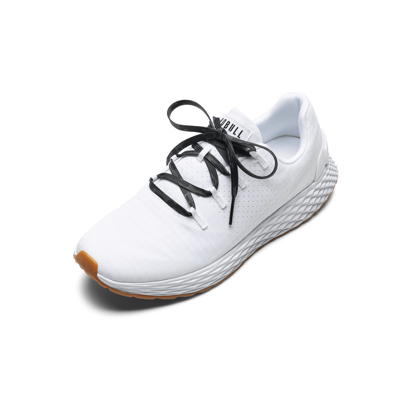 White Allday Ripstop Shoes with Black Camo Laces.