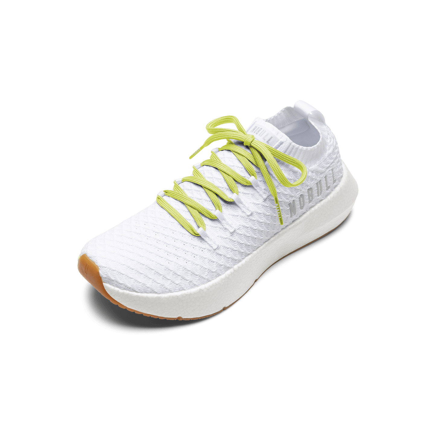 White Drive Knit Shoe with Zest Shoelaces.