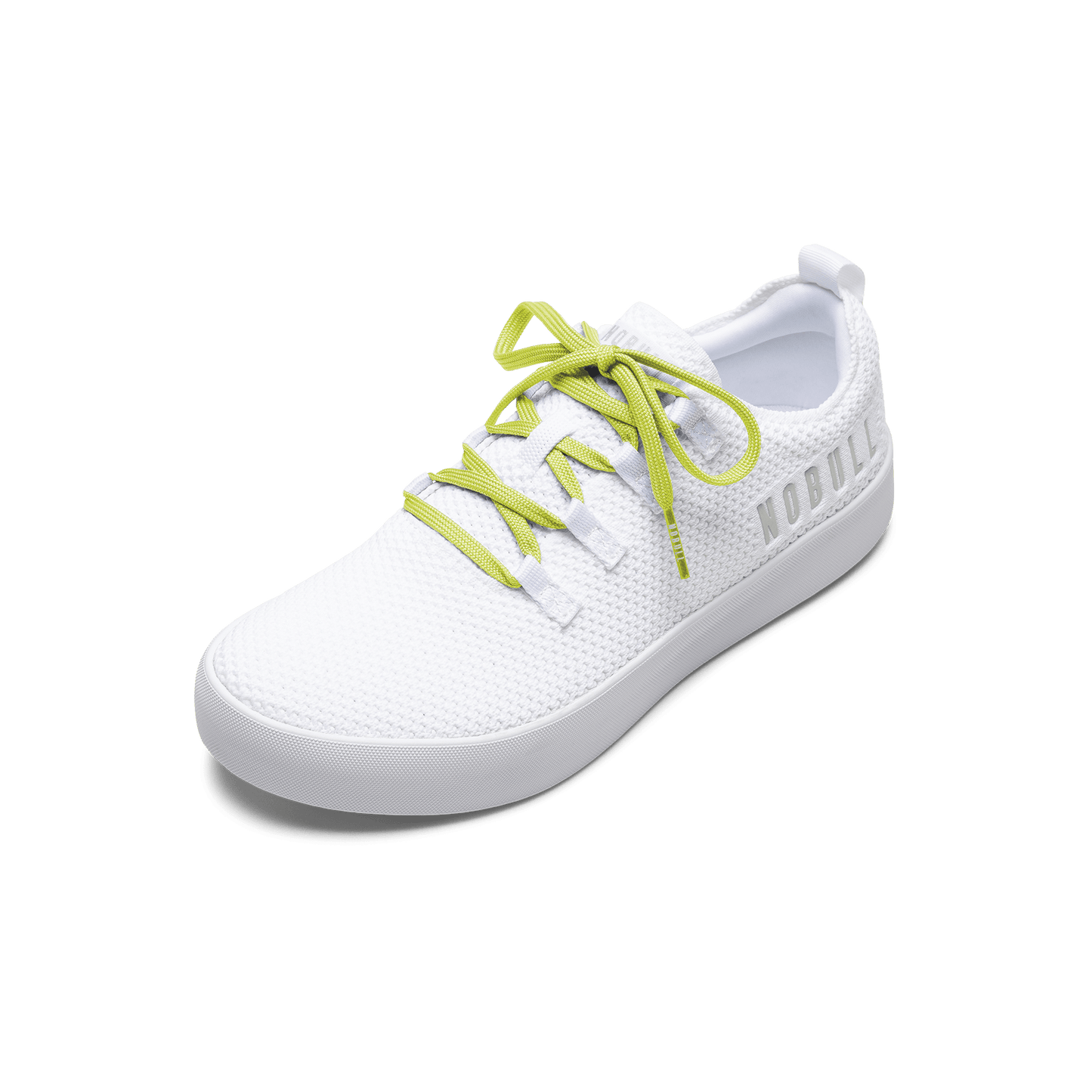White Recs Knit Shoe with Zest Shoelaces.