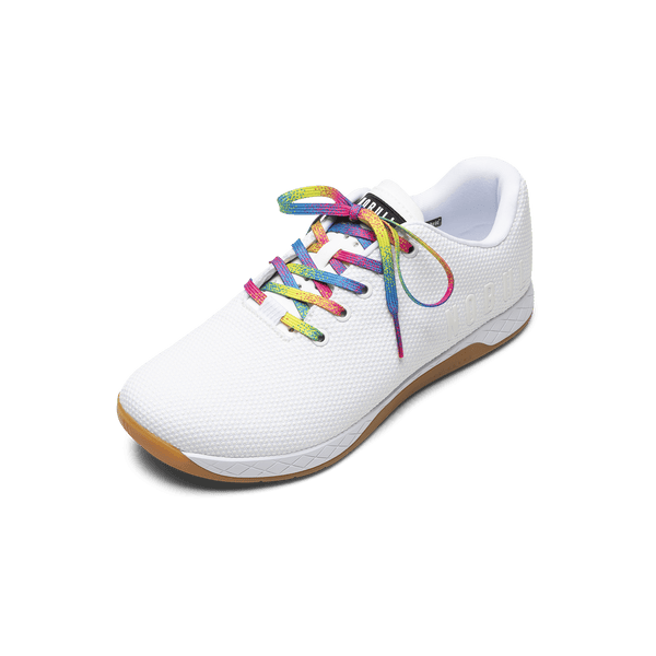 White Outwork Shoe with Neon Glitch Shoelaces.