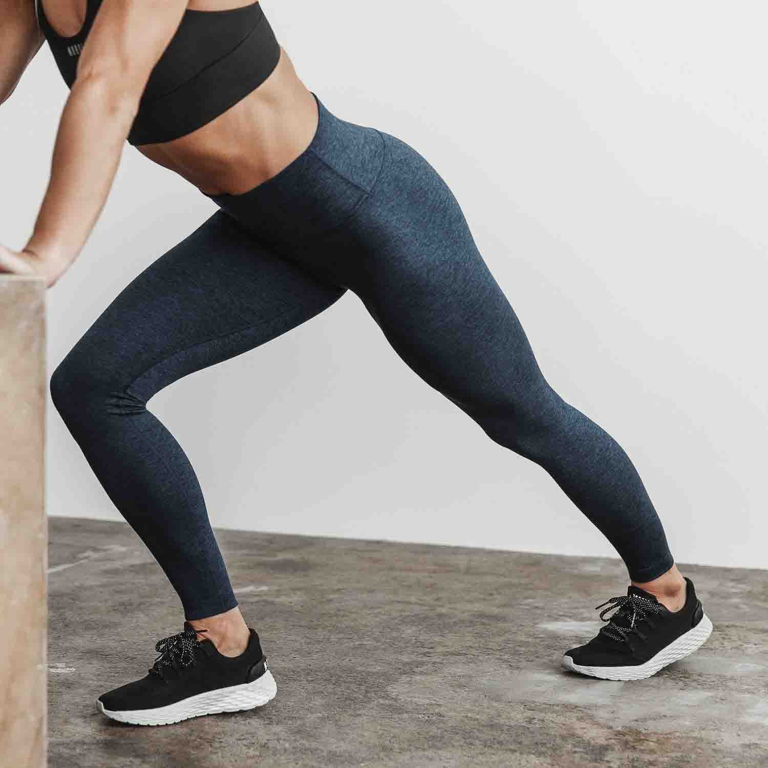 GYM SHARK S Women Leggings Dark Grey Patterned Stretch Logo Activewear