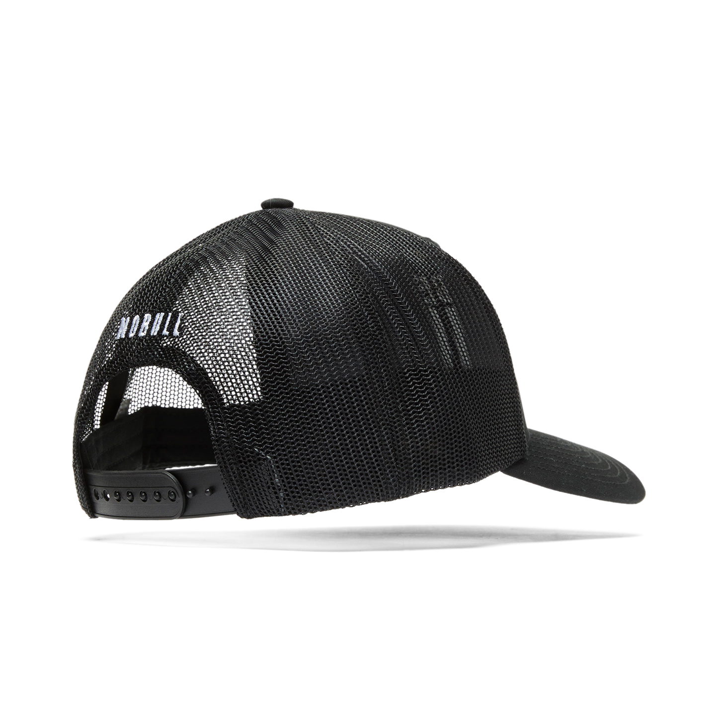 Black Be U Trucker Hat Back Silhouette Angle.