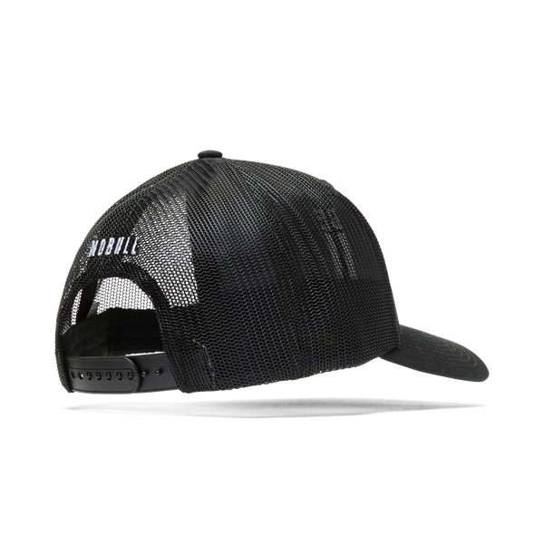 Black Be U Trucker Hat Back Silhouette Angle.