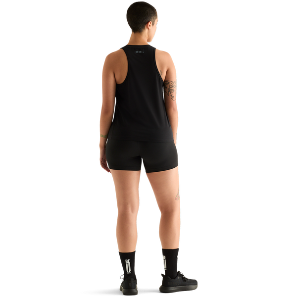 Women's Full Body Black Be U Crew Sock Back Angle.