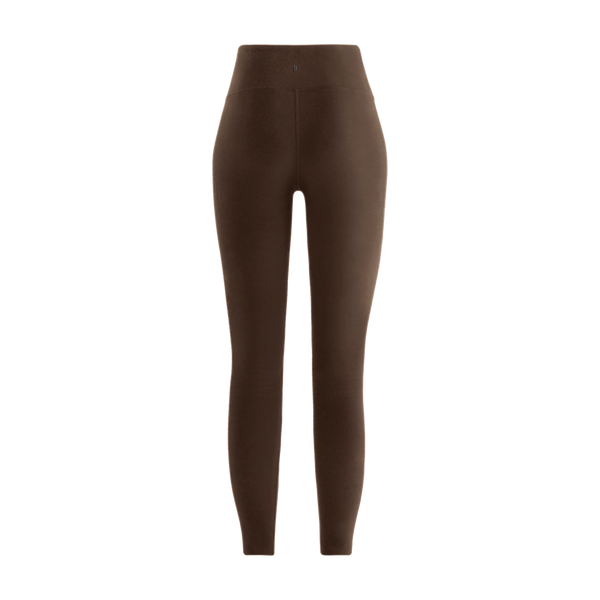 Chocolate Women's High-Rise Matte Tight 25" Back Silhouette Angle.