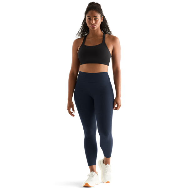 Night Navy Women's High-Rise Matte Tight 25" Front Angle. 