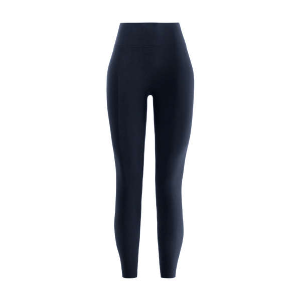 Night Navy Women's High-Rise Matte Tight 25" Front Silhouette Angle. 