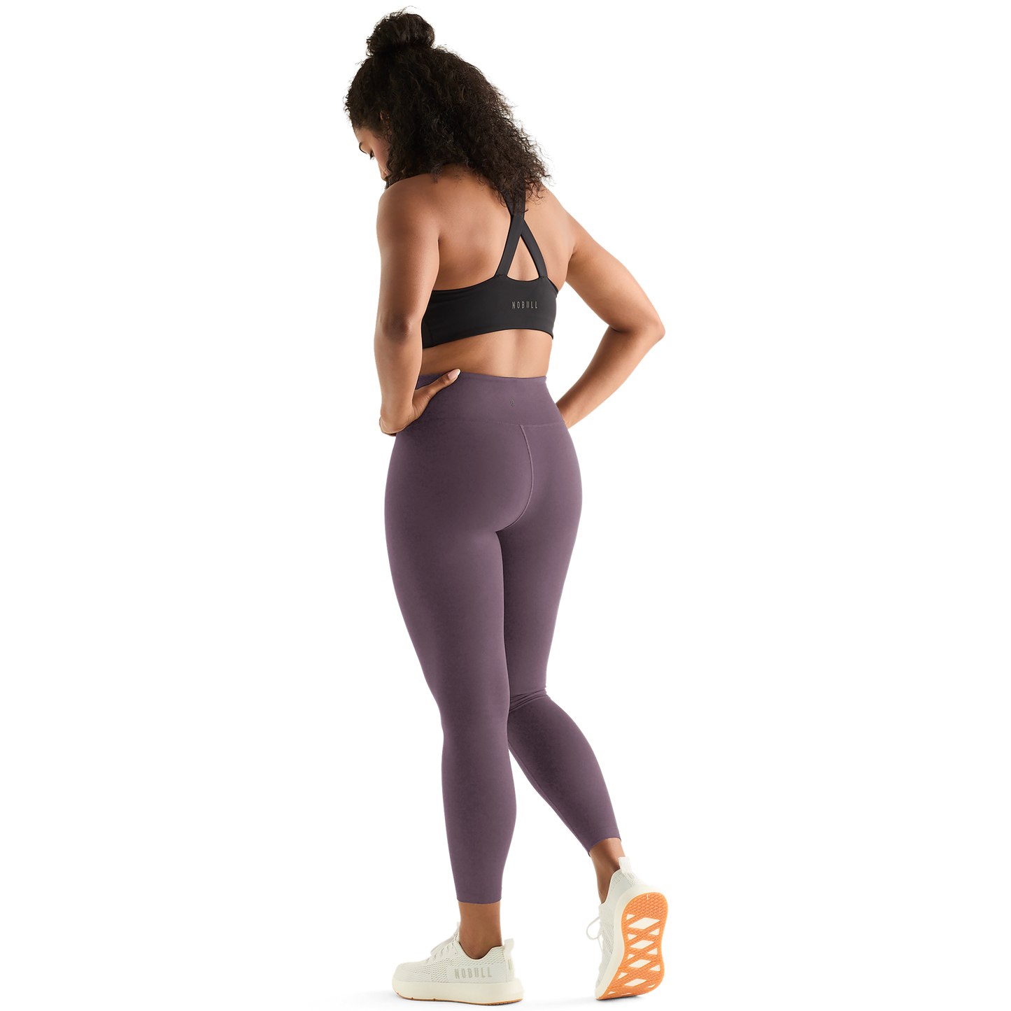 Black Plum Women's High-Rise Matte Tight 25" Back Angle.