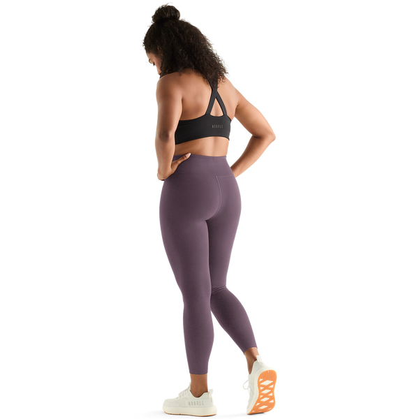 Black Plum Women's High-Rise Matte Tight 25" Back Angle.