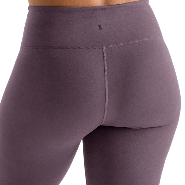 Black Plum Women's High-Rise Matte Tight 25" Back Detail Angle.