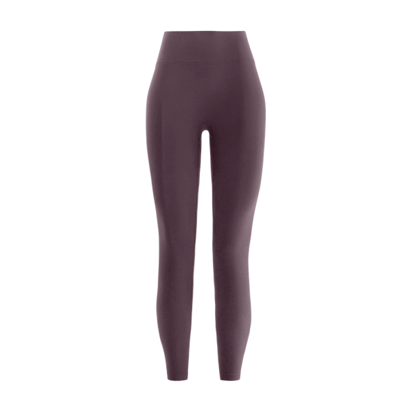 Black Plum Women's High-Rise Matte Tight 25" Silhouette Angle.