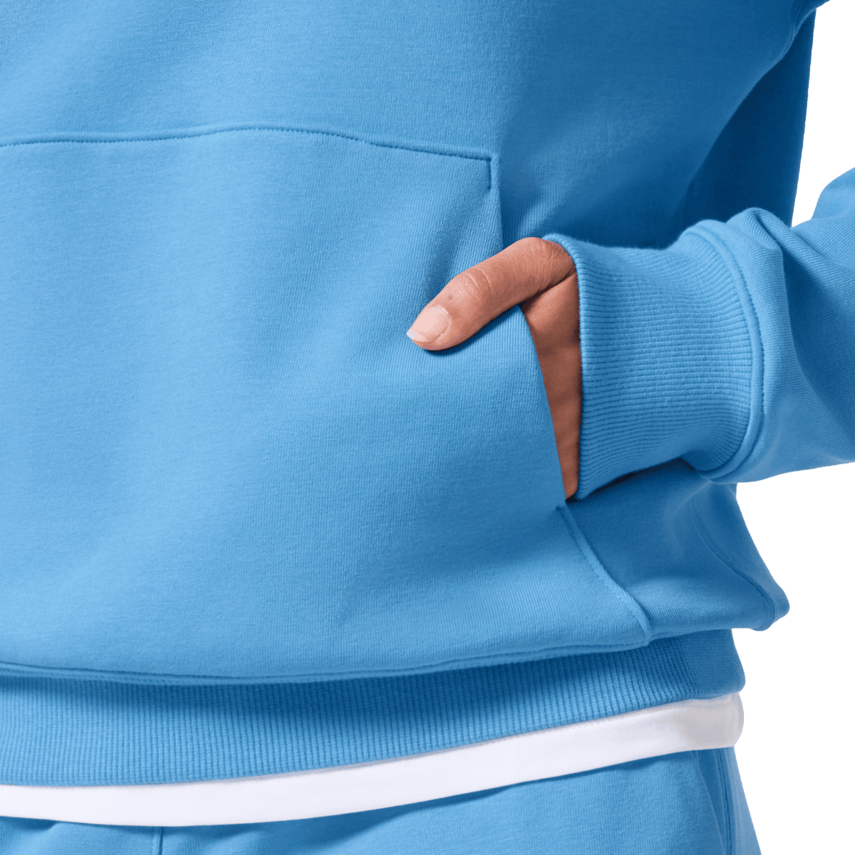 Women's Pacific Coast NOBULL Hoodie Front Pocket Detail Angle.