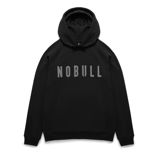 Men's Black NOBULL Hoodie Flat Lay Angle.