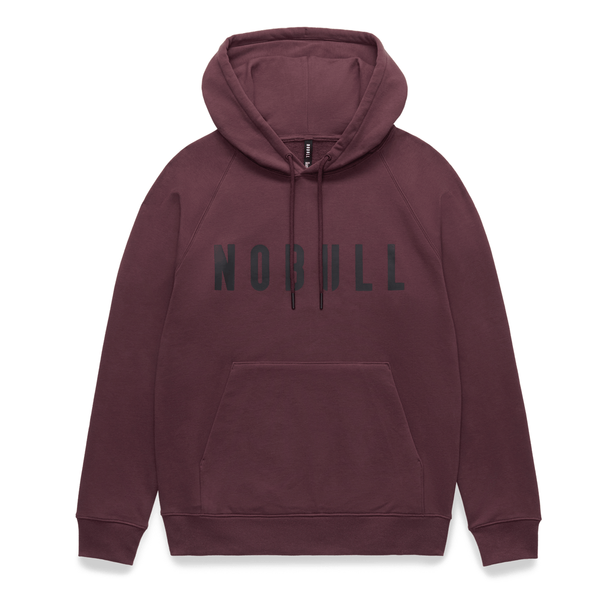 Men's Dark Burgundy NOBULL Hoodie Flat Lay Angle.