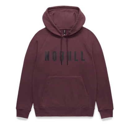 Men's Dark Burgundy NOBULL Hoodie Flat Lay Angle.