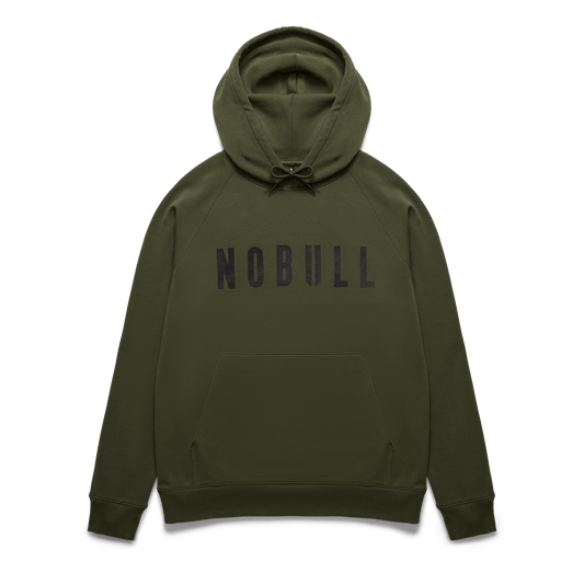 
                        Men's Dark Army NOBULL Hoodie Flat Lay Angle.
                      