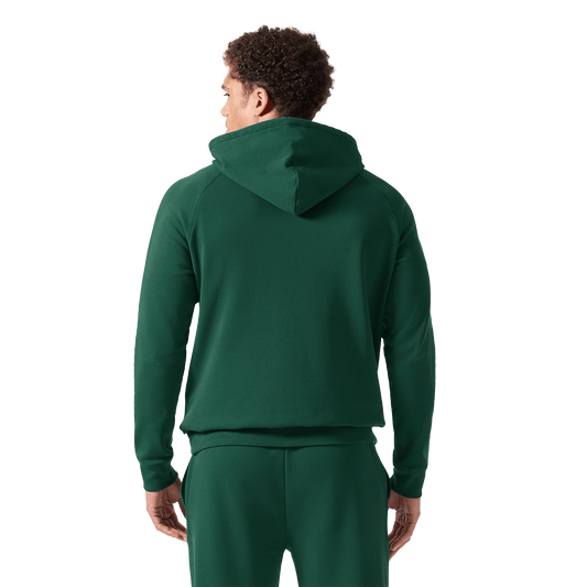Men's Pineneedle NOBULL Hoodie Back Waist Up Angle.