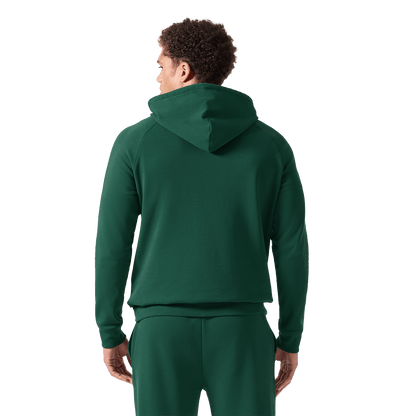 Men's Pineneedle NOBULL Hoodie Back Waist Up Angle.