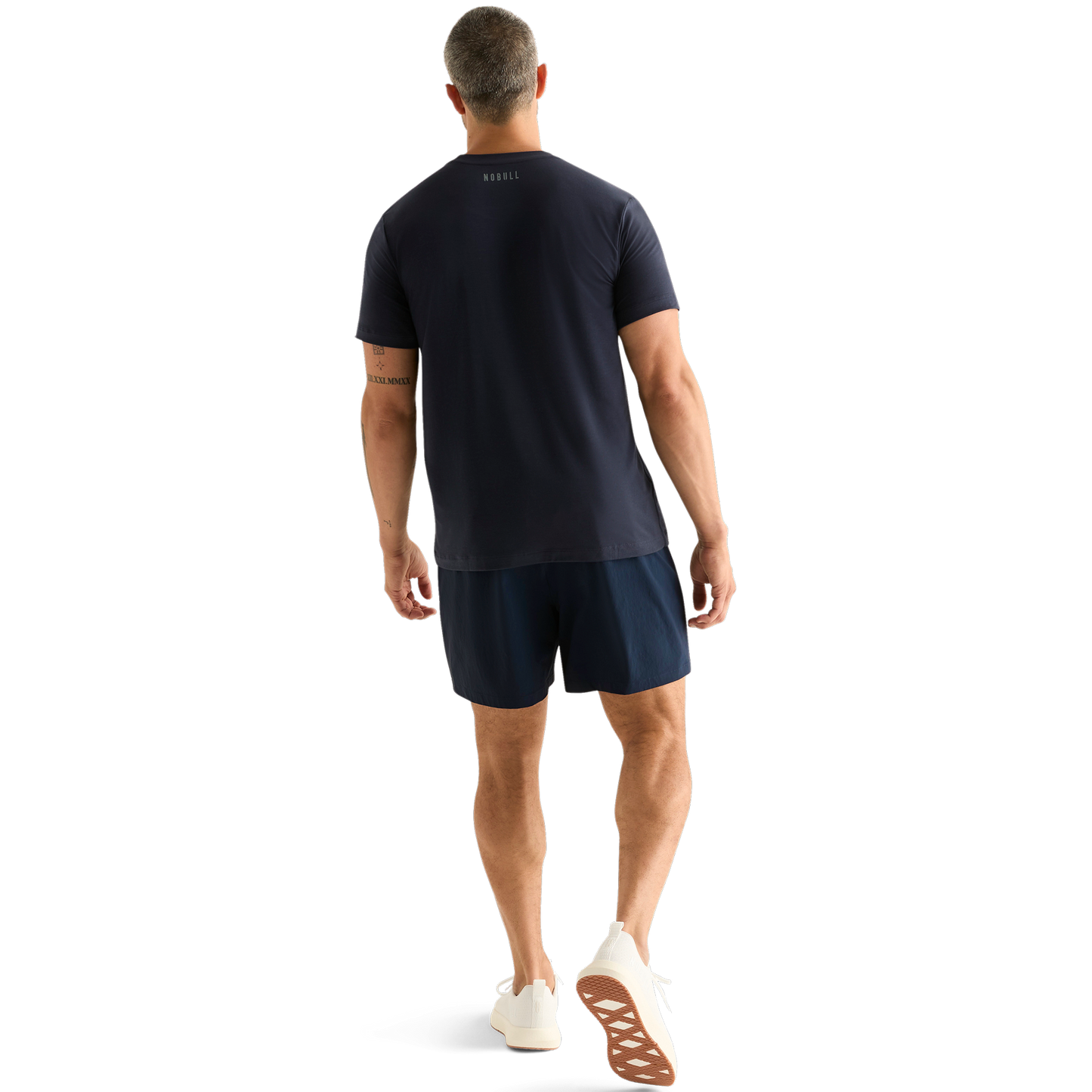 Men's Night Navy NOBULL Rep Short 6" (Unlined) Back Full Body Angle.
