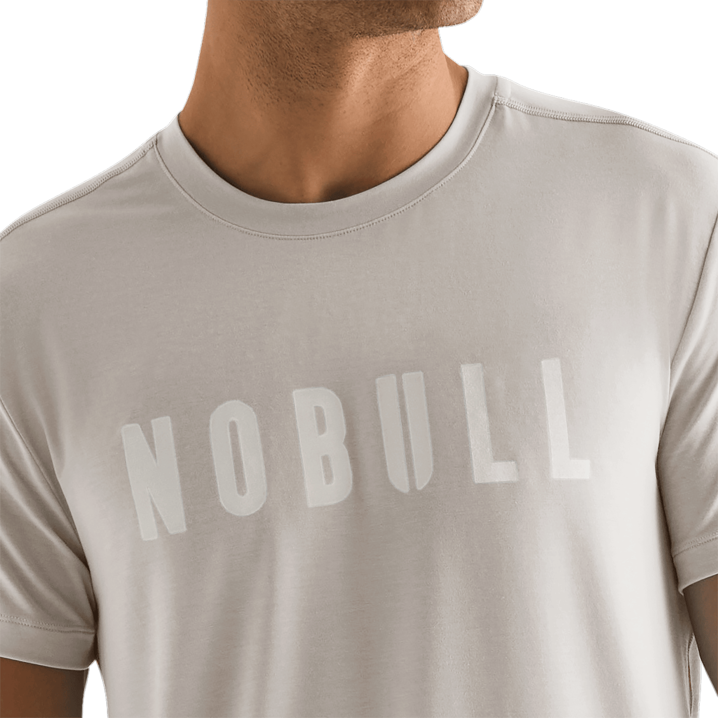 Oatmeal Men's NOBULL Tee Detail Angle.
