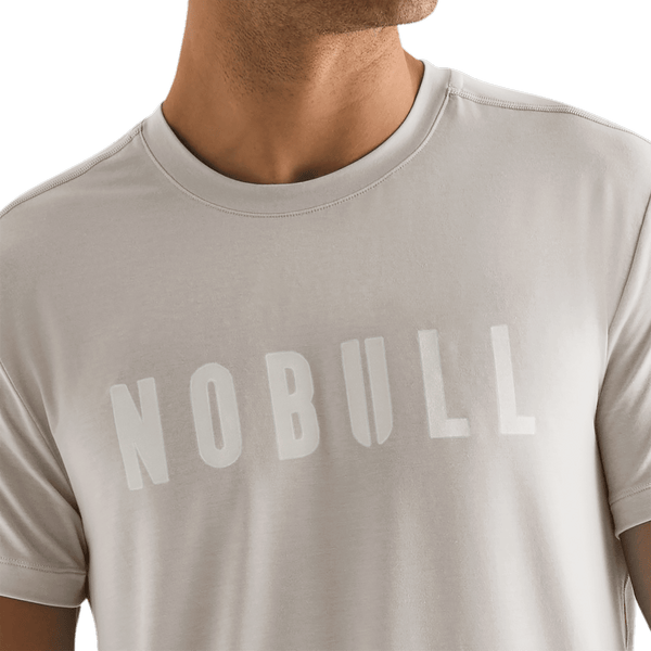Oatmeal Men's NOBULL Tee Detail Angle.