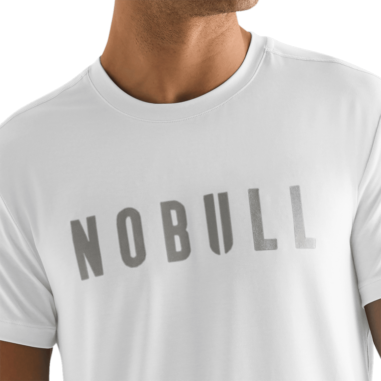 White Men's NOBULL Tee Detail Angle.