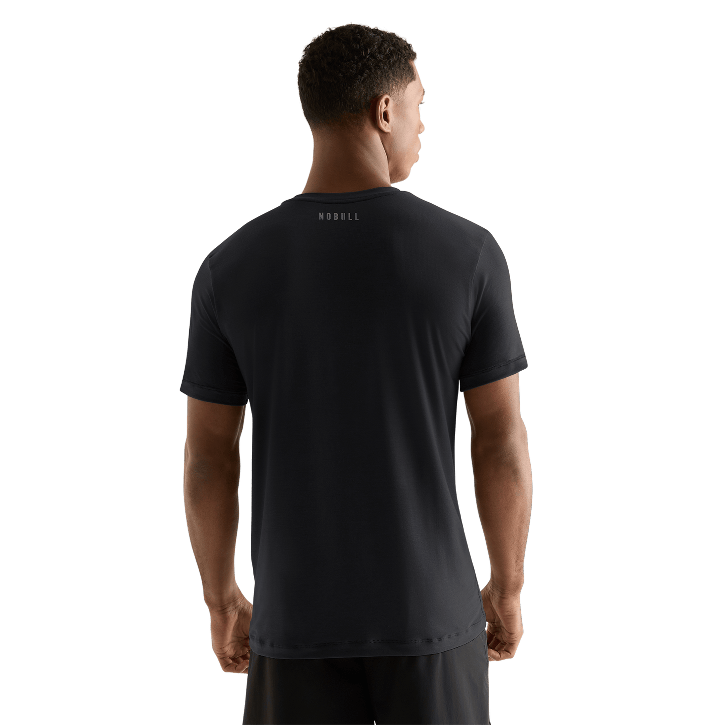 Black Men's U Tee Back Angle.