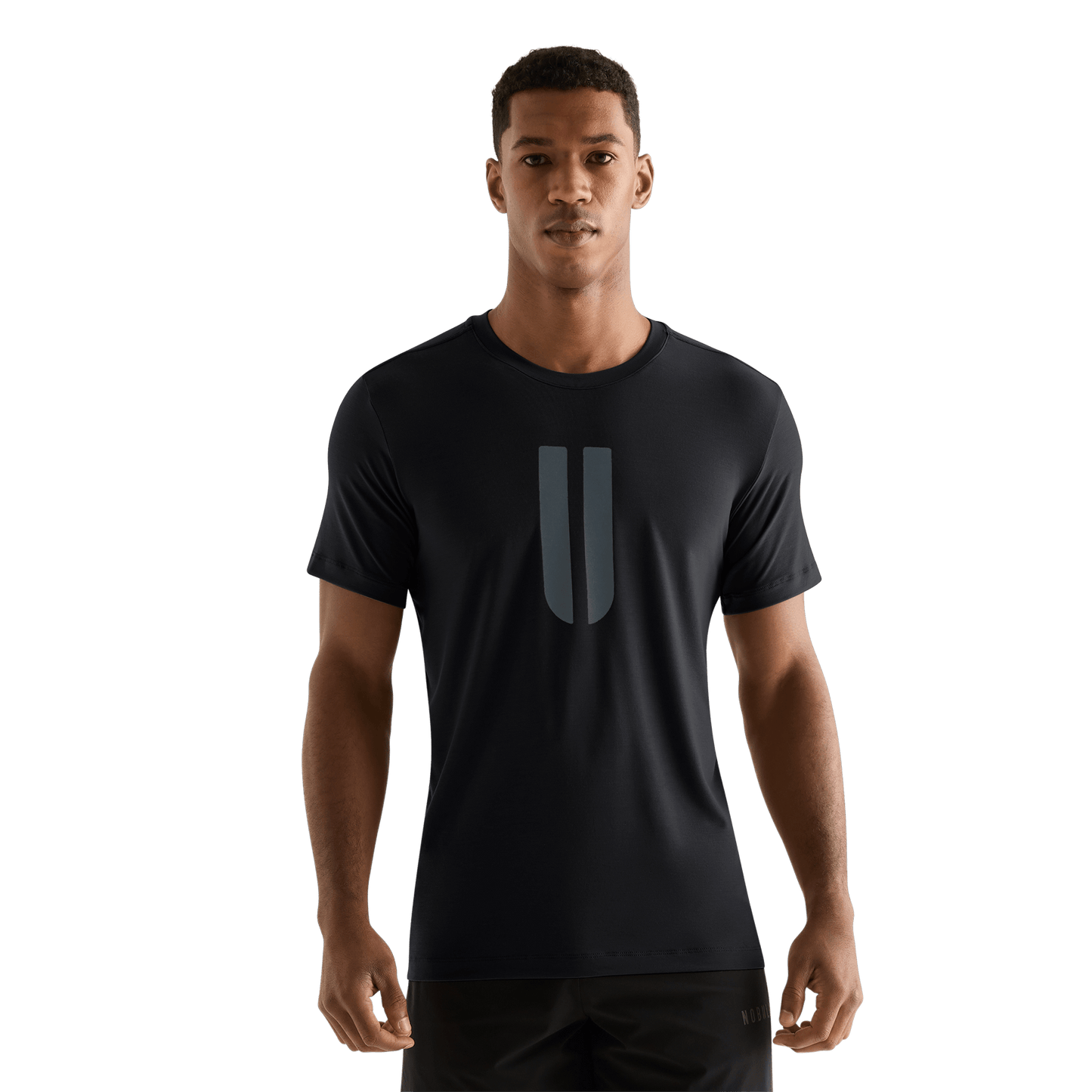 Black Men's U Tee Front Angle.