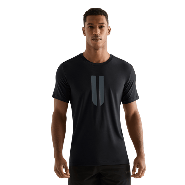 Black Men's U Tee Front Angle.