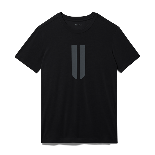 Black Men's U Tee Silhouette Angle.