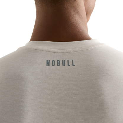 Oatmeal Men's U Tee NOBULL Logo Angle.