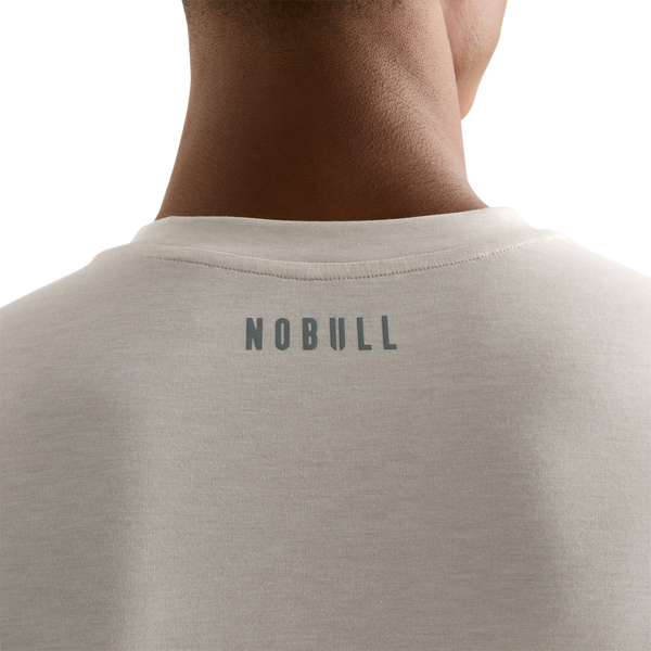 Oatmeal Men's U Tee NOBULL Logo Angle.