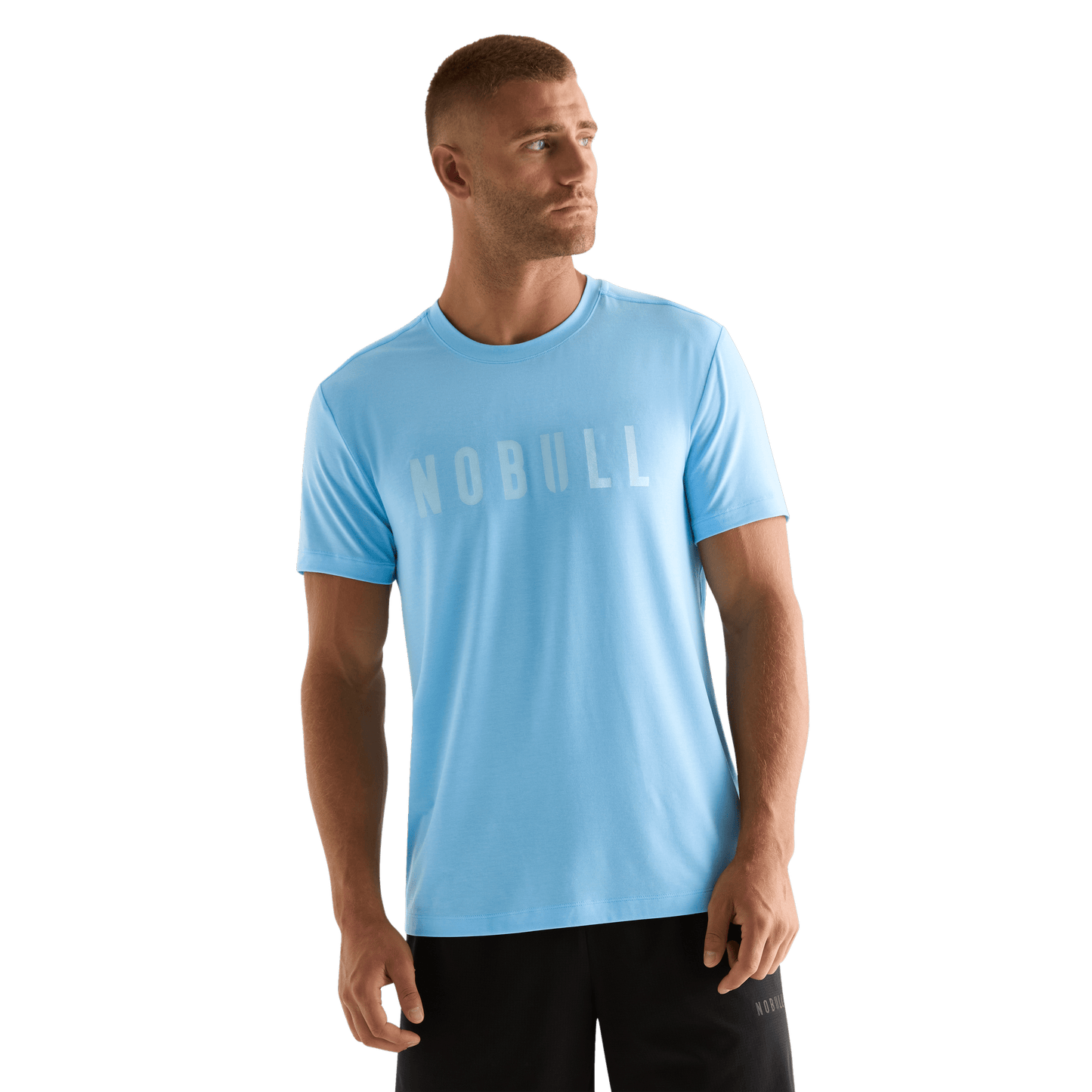 Alaskan Blue Men's NOBULL Tee Front Angle.