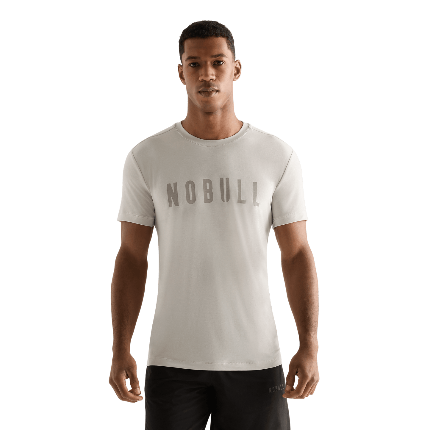 Crater Grey Men's NOBULL Tee Front Angle.