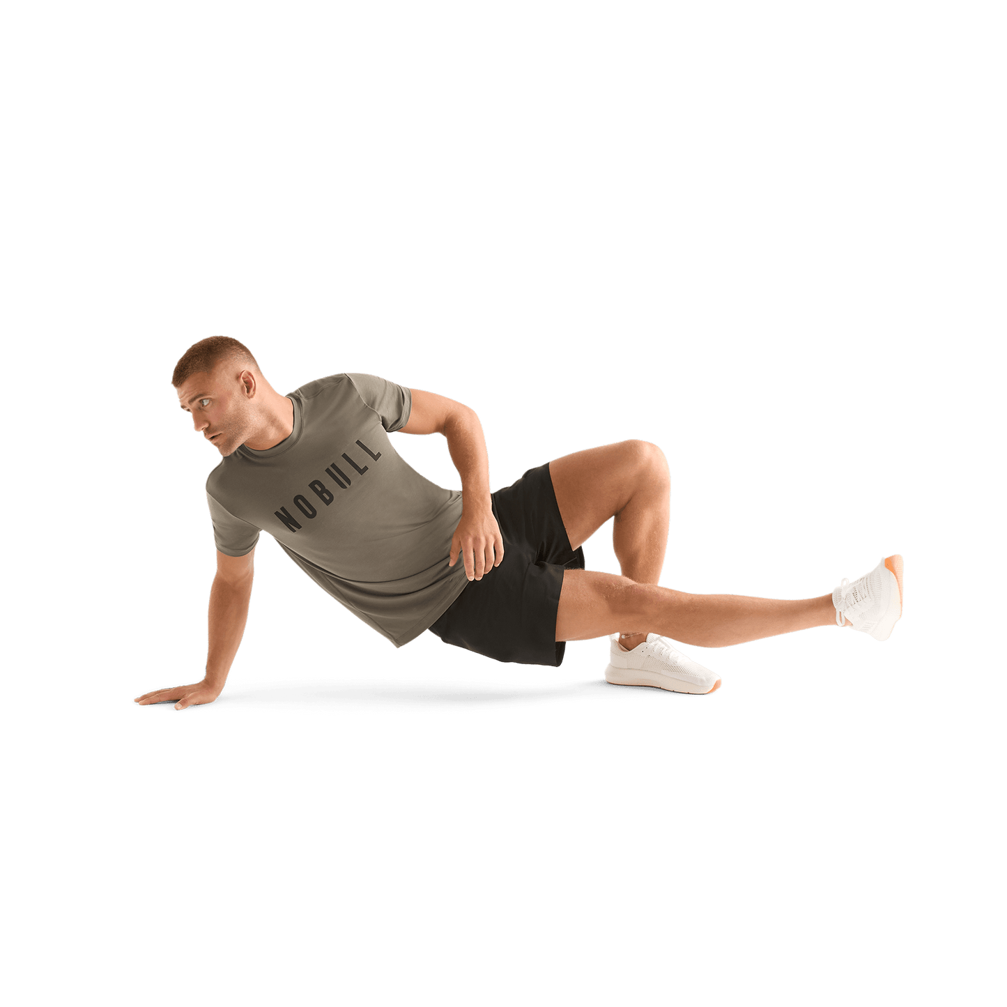 Dark Fallen Rock Men's NOBULL Tee Action Shot Angle.