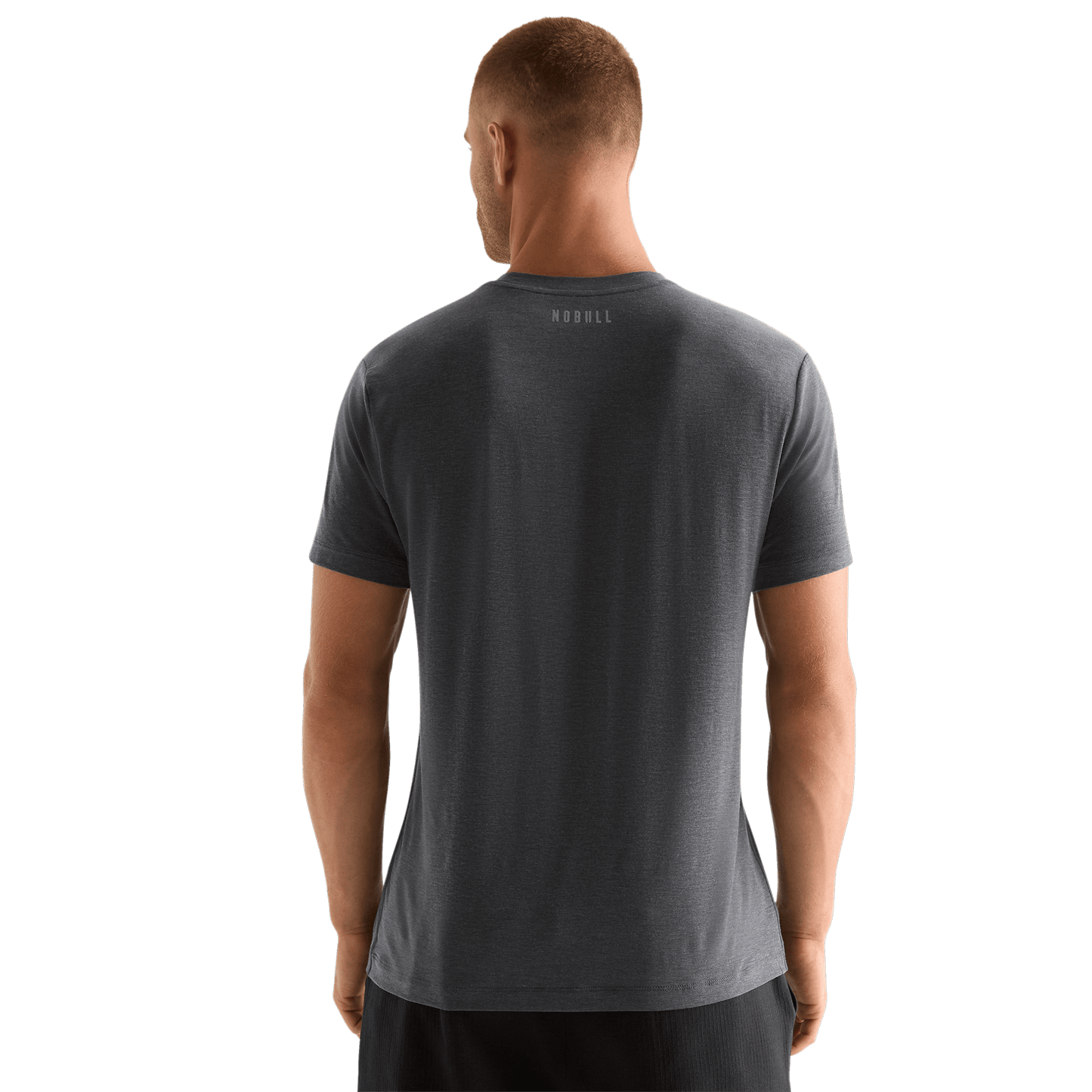 Charcoal Heather Men's U Tee Back Angle.