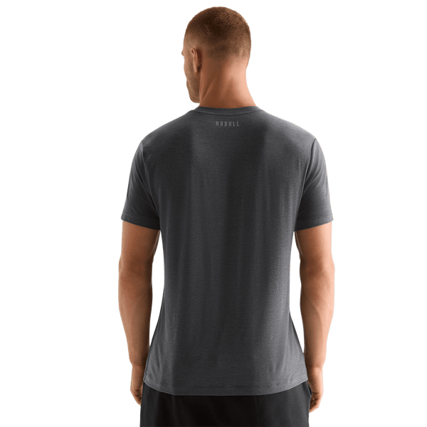 Charcoal Heather Men's U Tee Back Angle.