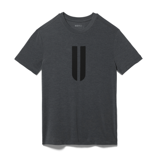 Charcoal Heather Men's U Tee Silhouette Angle.