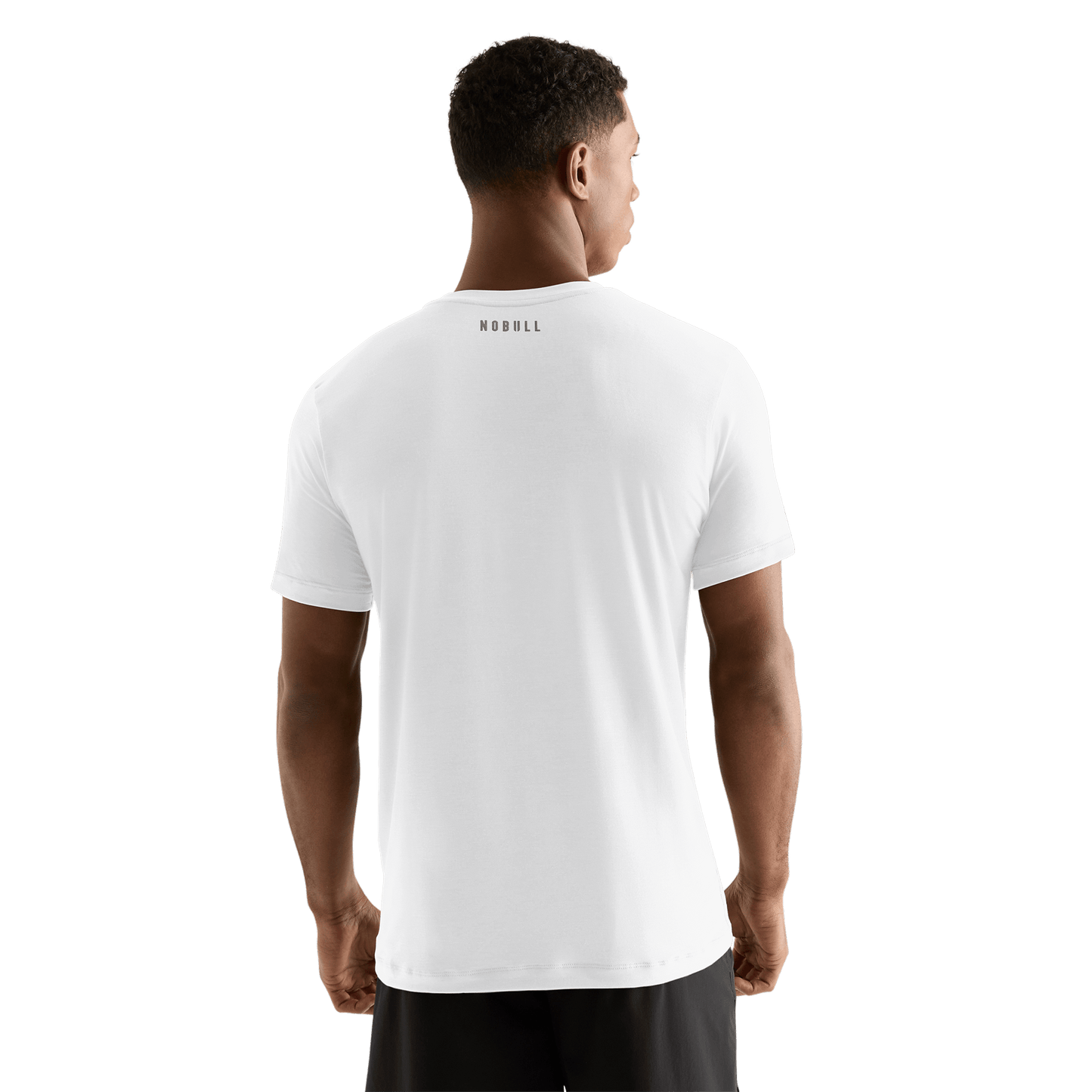 White Men's U Tee Back Angle.