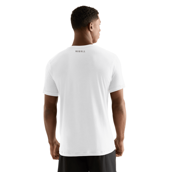 White Men's U Tee Back Angle.