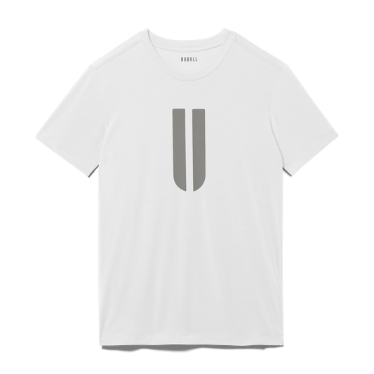 White Men's U Tee Silhouette Angle.