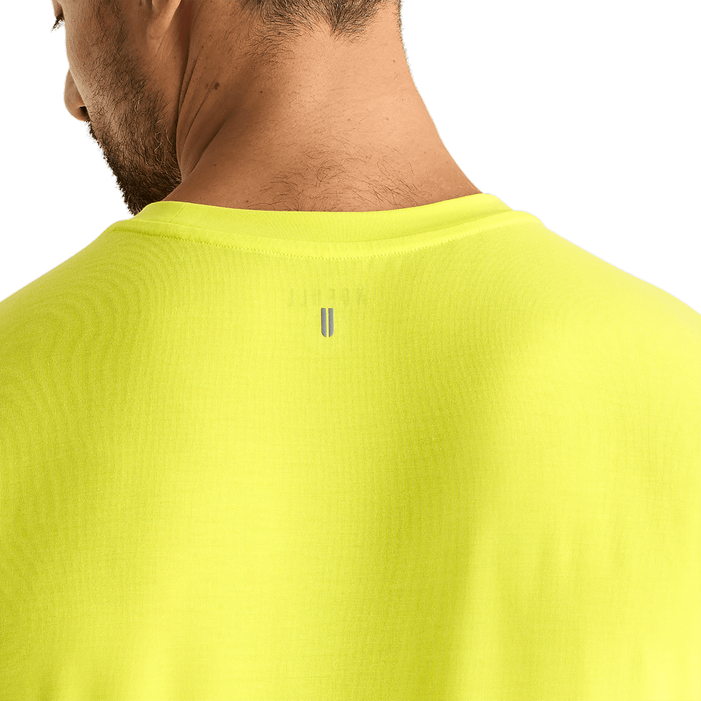 Neon Yellow Men's NOBULL Tee Back Detail Angle.