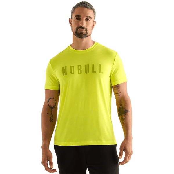 Neon Yellow Men's NOBULL Tee Front Angle.