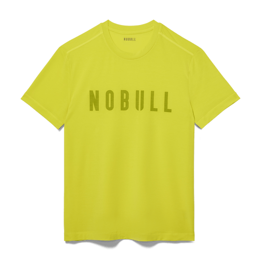 Neon Yellow Men's NOBULL Tee Silhouette Angle.